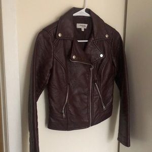 Maroon leather jacket
